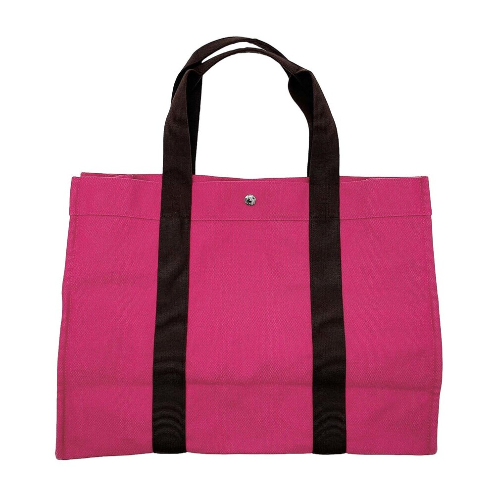 HERMES Sac de Plage GM Tote Bag with Pouch, Canvas, Pink, Women's
